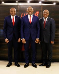 l-r: GMD/CEO, Mr Oliver Alawuba; Outgoing Group Chairman, Mr. Tony O. Elumelu, CFR; Incoming Group Chairman, Mr. Emmanuel Nnorom
