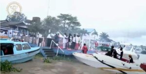 PHOTOS: Olu of Warri-designate Enjoys Boat Ride To Coronation Ceremony