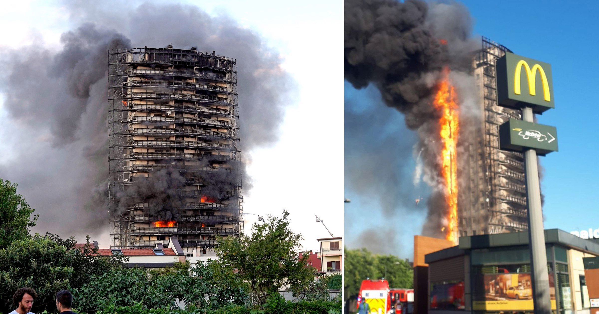 Fire Razes 20-storey Building In Milan