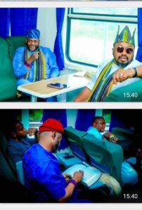 PHOTOS: Onoja Travels By Train To Pay Homage To Olu of Warri