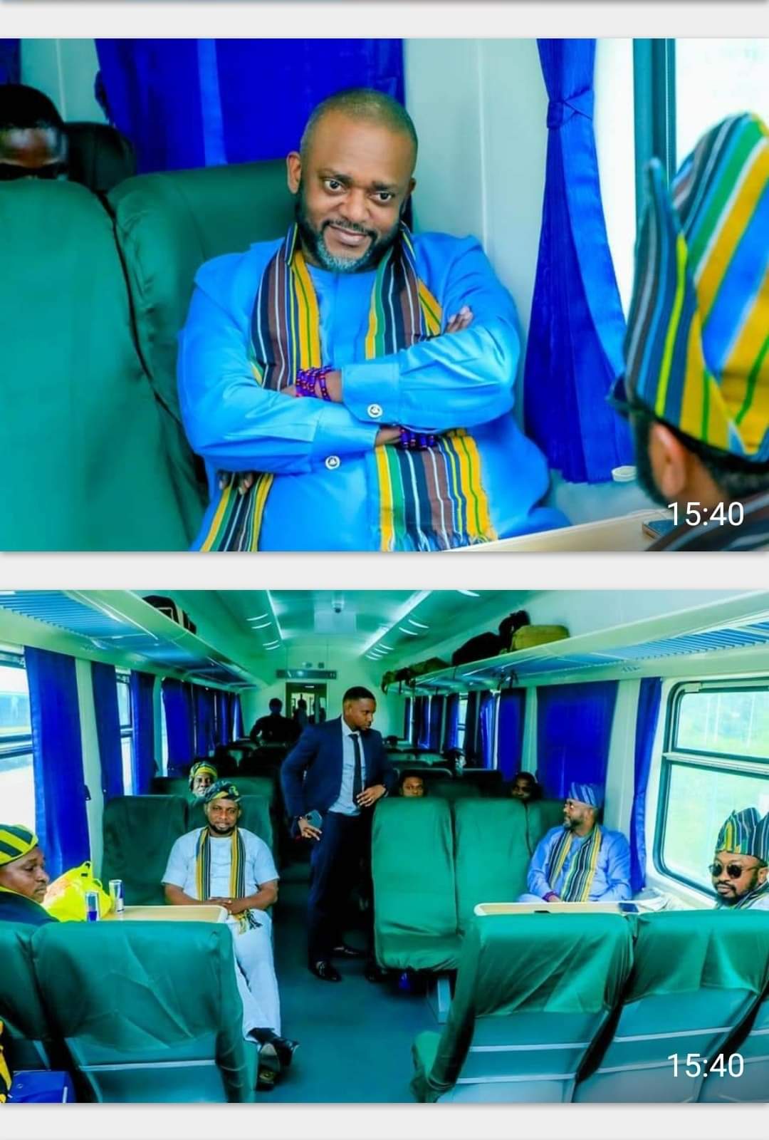 PHOTOS: Onoja Travels By Train To Pay Homage To Olu of Warri