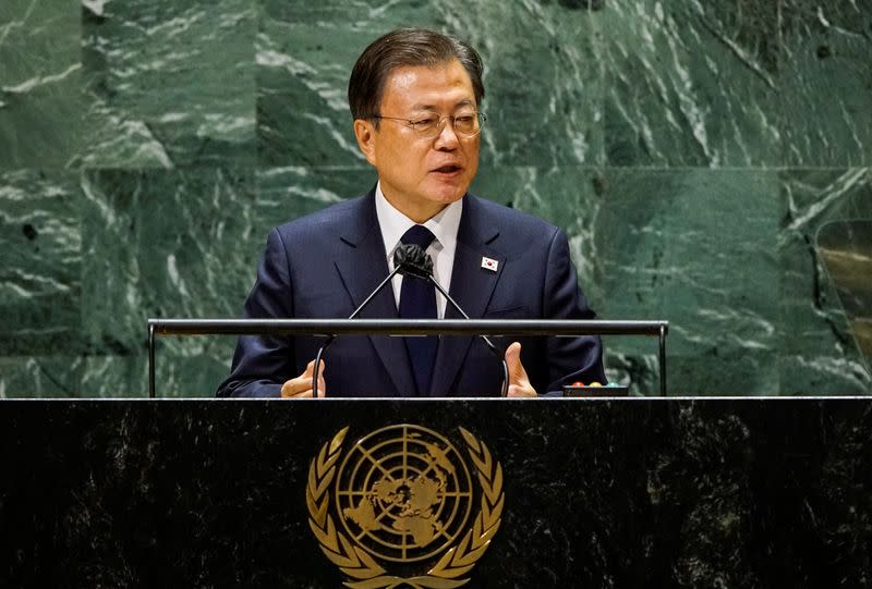 South Korean President, Moon Jae-in has renewed a call for a declaration to formally end the 1950-1953 Korean War during his address on Tuesday at the United Nations General Assembly in New York. Gatekeepers News reports that North Korea had long sought a formal end to the Korean War to replace the armistice that stopped the fighting but left it and the U.S.-led U.N. Command still technically at war. "I once again urge the community of nations to mobilize its strengths for the end-of-war declaration on the Korean Peninsula. "I propose that three parties of the two Koreas and the U.S., or four parties of the two Koreas, the U.S. and China come together and declare that the War on the Korean Peninsula is over," Moon told the world leaders. Moon maintained that such a declaration would motivate North Korea to give up to denuclearize. Washington has said Pyongyang, the capital of North Korea, must surrender its nuclear weapons first. Earlier on Tuesday, United States President Joe Biden addressed the U.N. assembly and said the U.S sought "serious and sustained diplomacy to pursue the complete denuclearization of the Korean Peninsula." "We seek concrete progress toward an available plan with tangible commitments that would increase stability on the Peninsula and in the region, as well as improve the lives of the people in the Democratic People’s Republic of Korea," he said, using North Korea's official name. North Korea has rejected U.S. proposals for a return to dialogue as the head of the U.N. atomic watchdog said this week that Pyongyang's nuclear program is going "full steam ahead."