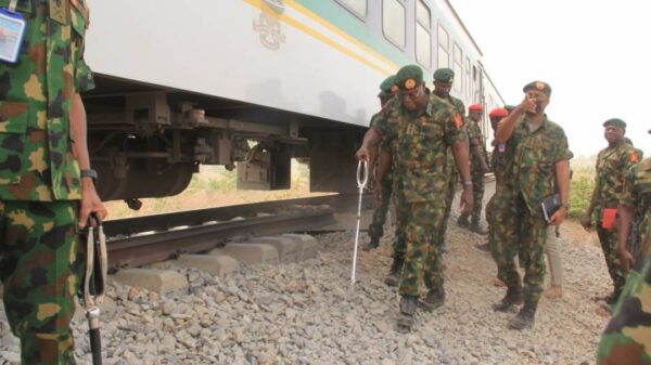 PHOTOS: COAS Yahaya Inspects Scene Of Kaduna-Abuja Train Attack