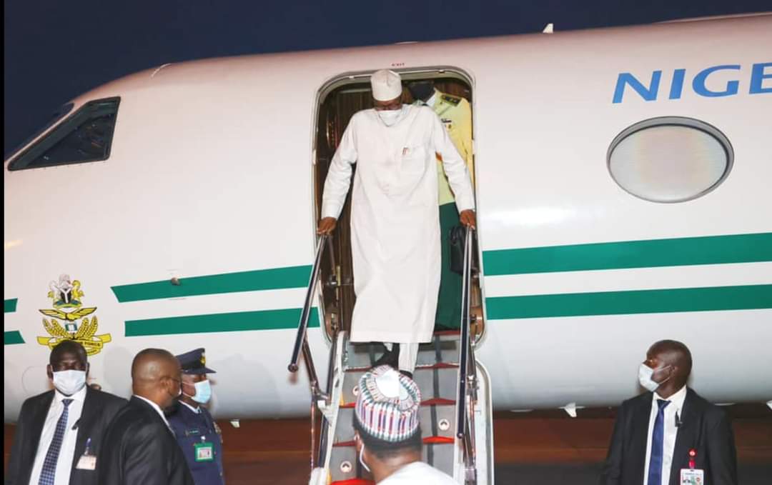 PHOTOS: Buhari Returns From Saudi