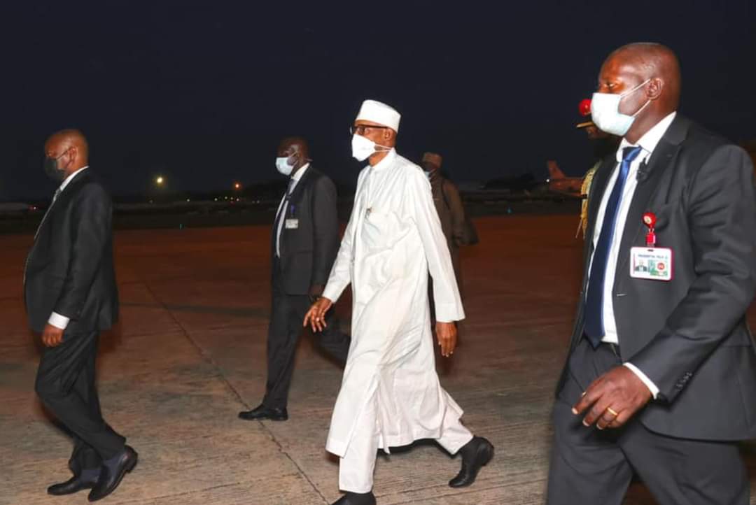 PHOTOS: Buhari Returns From Saudi
