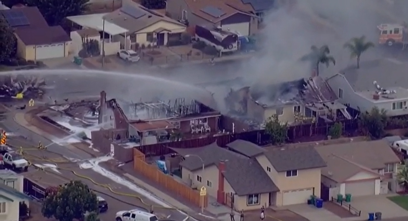 Plane Crashes Into Multiple Buildings In California