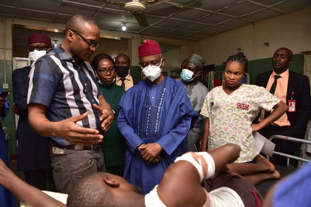PHOTOS: El-Rufai Visits Victims Of Kaduna-Abuja Train Attack