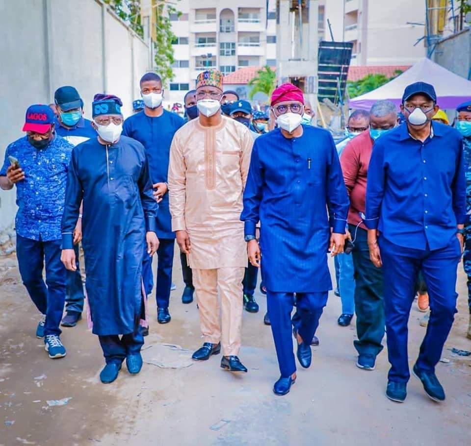 PHOTOS: Tinubu Visits Site Of Collapsed Ikoyi Building