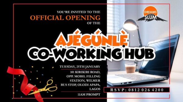 First Ajegunle Co-Working Hub To Officially Launch On January 25