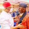 PHOTOS: Gov Uzodinma And Okorocha Shelve Political Differences As They Hug At An Event