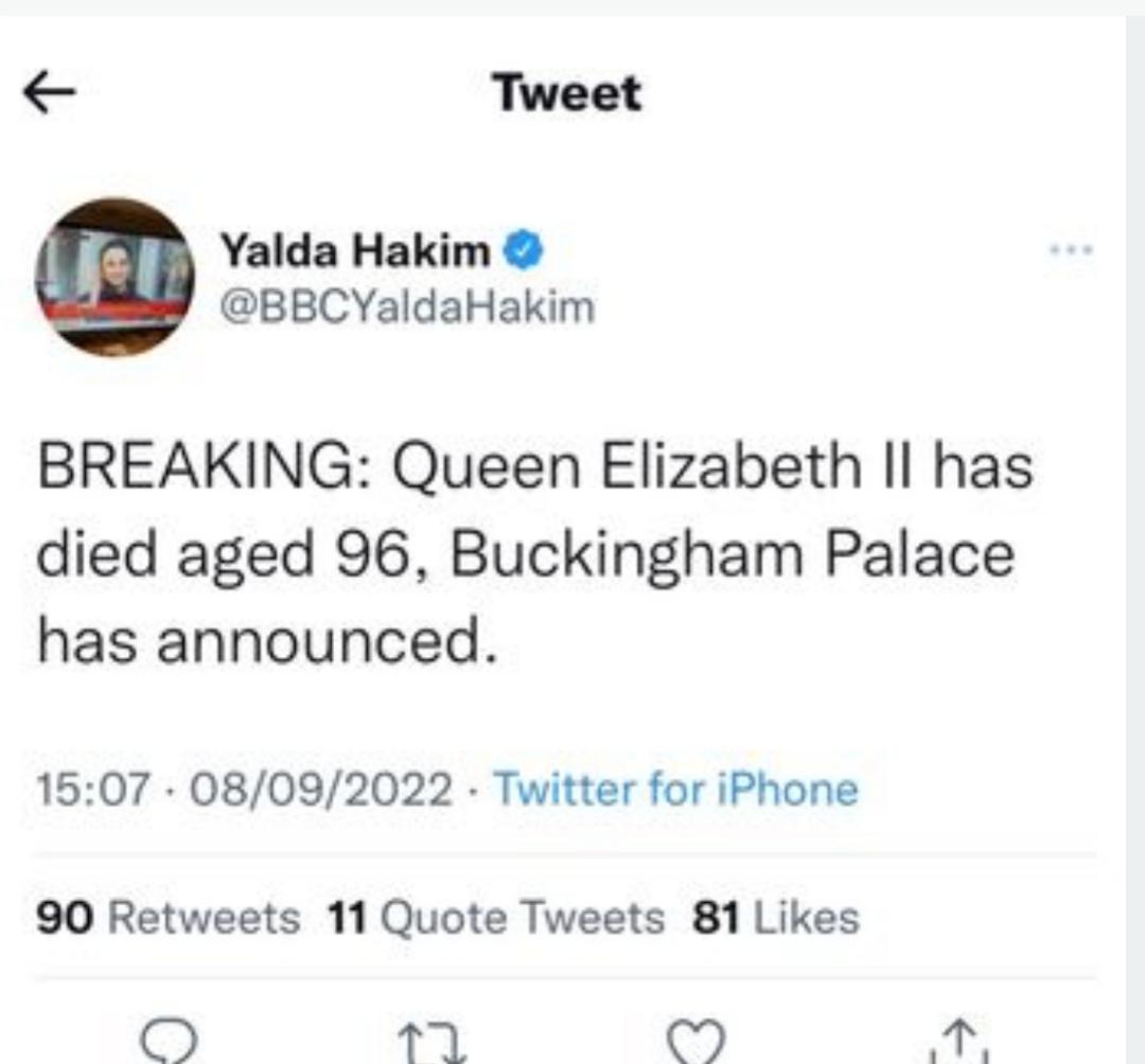 BBC Presenter Apologises For Incorrectly Announcing Queen Elizabeth's Death