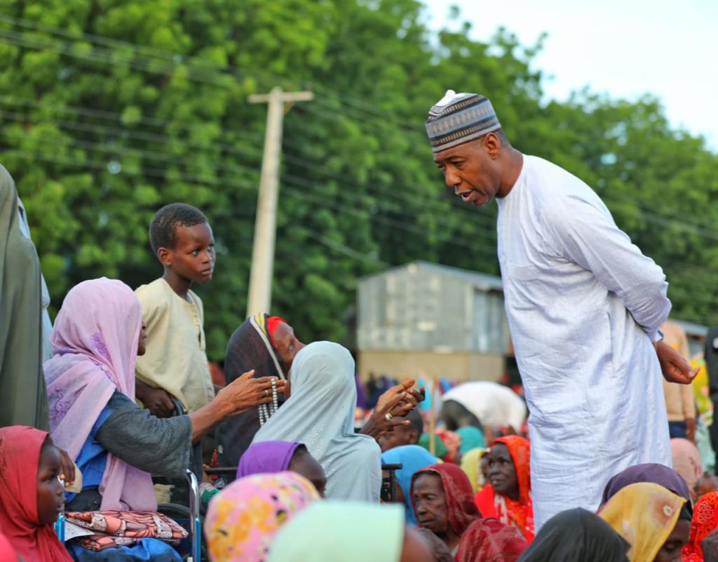 Bama Stands Still As Zulum Shares Cash And Trucks of Food Stuff To Residents