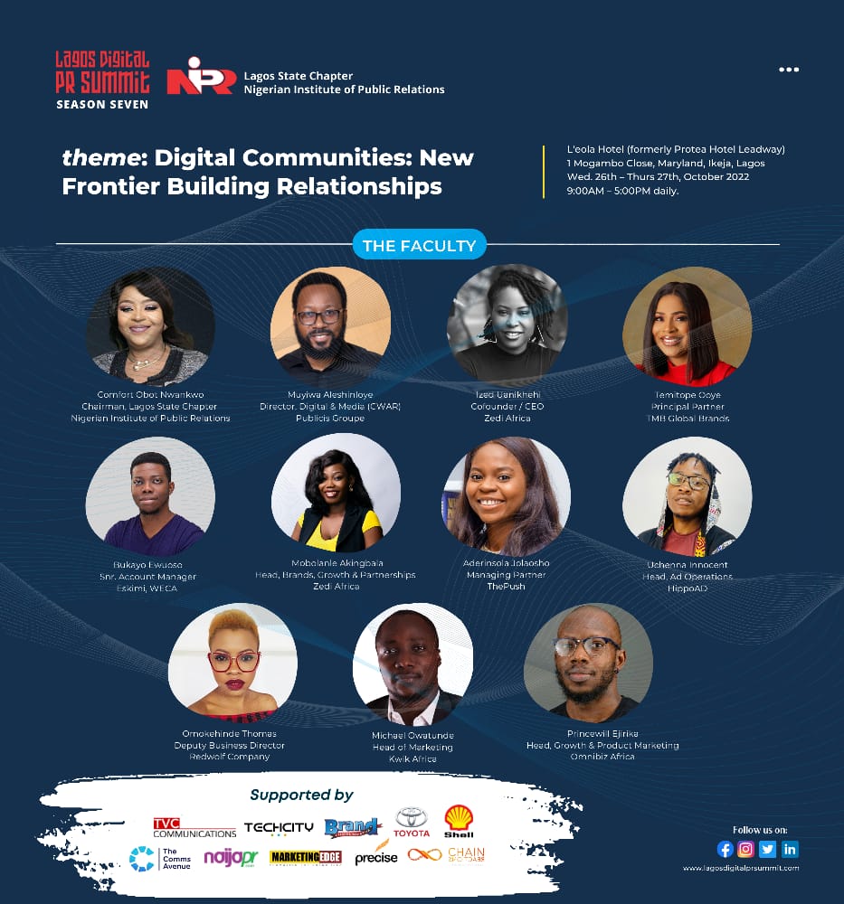 NIPR Unveils 7th Lagos Digital PR Summit Faculty