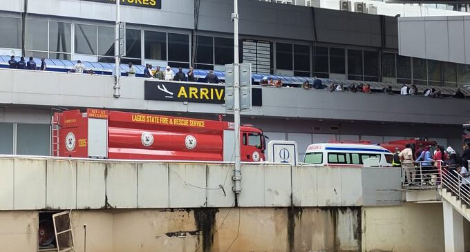 JUST IN: Fire Guts Section Of Lagos International Airport