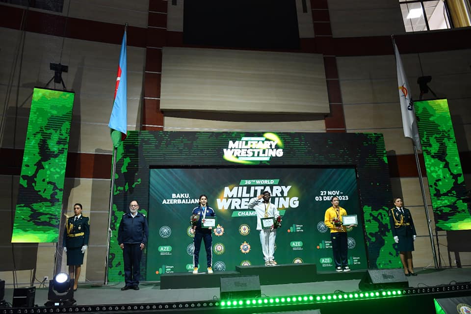 Nigerian Female Soldier Wins Gold At World Military Wrestling Championship