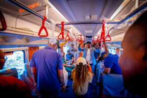 PHOTOS: Sanwo-Olu Inspects Red Line Rail Ahead Of Opening