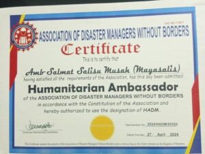 Mayasalis Honoured With Humanitarian Ambassadorial Award