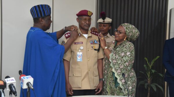 Photo News: SGF Decorates Newly Appointed FRSC Boss