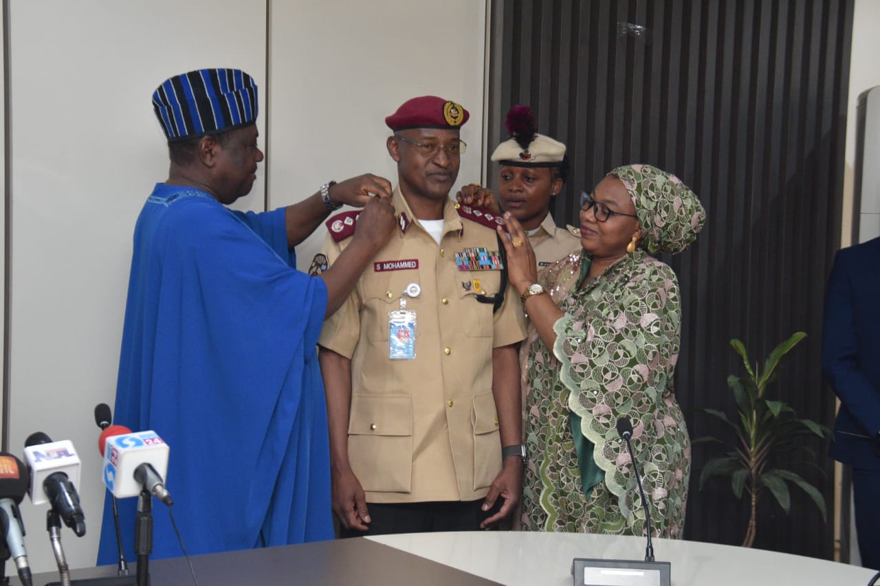 Photo News: SGF Decorates Newly Appointed FRSC Boss