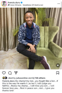 Nollywood Actor Francis Duru Loses 15-year-old Son