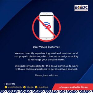 EKEDC's Prepaid Platform Experiences Downtime