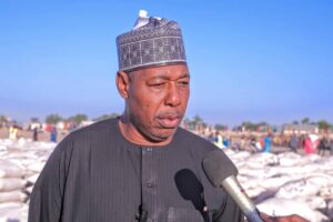 Zulum Flags-Off Distribution Of 100 Trucks Of Food Items To Flood Ravaged Ngala Council