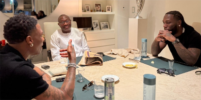 PHOTOS: Otedola Hosts Wizkid And Burna Boy