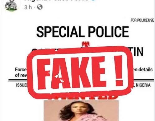 Police Disown Viral Poster Declaring Iyabo Ojo Wanted