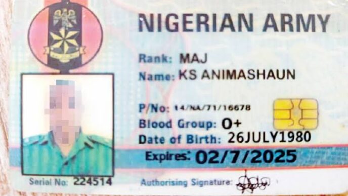 Fake Army Major Arrested In Lagos For Alleged Identity Card Forgery