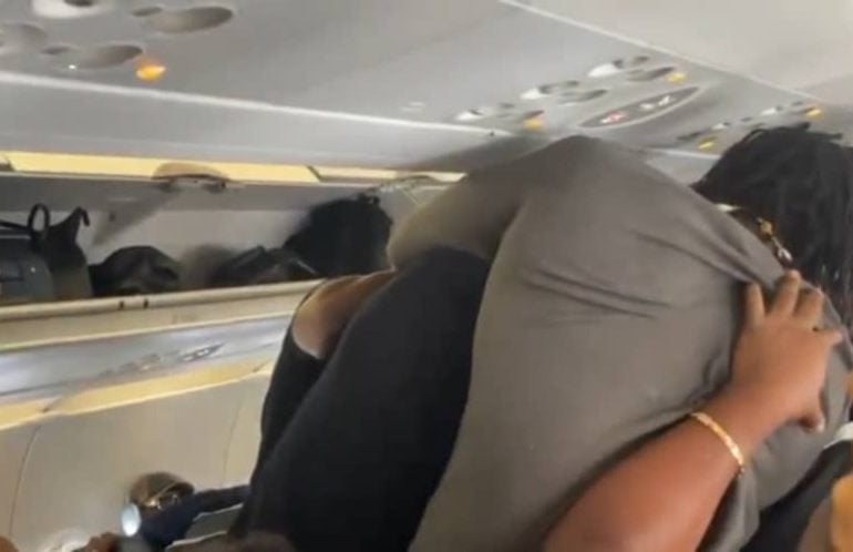 VIDEO: Mr Jollof And VeryDarkMan Fight Aboard Plane